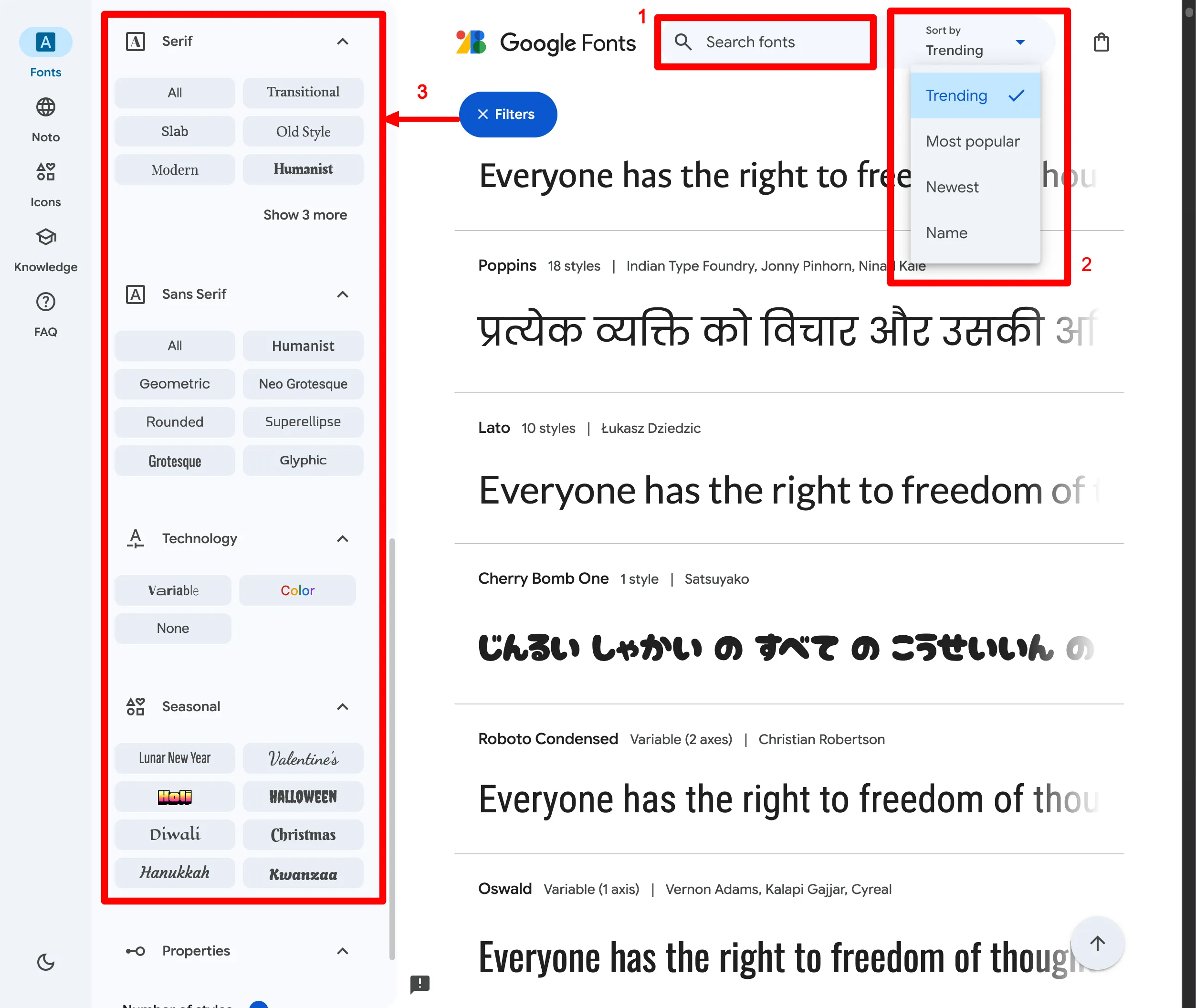 Google Fonts - Procurando pela fonte